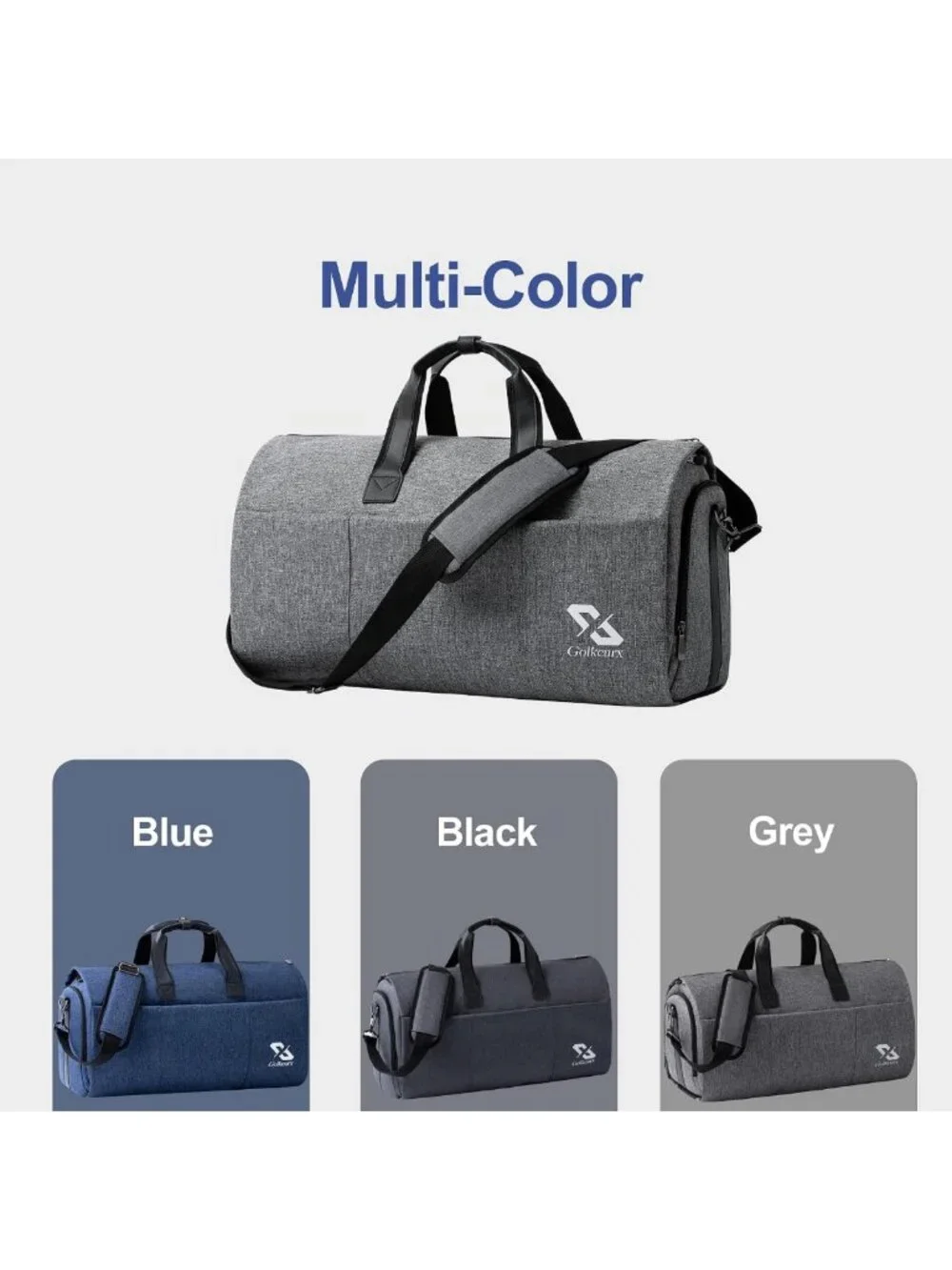 Convertible Travel Garment Bag & Duffle with Shoe Compartment, 2-in-1 Design